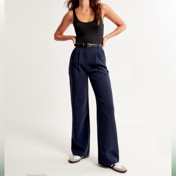 Abercrombie & Fitch Pants - Abercrombie & Fitch Wide Leg Sloan Tailored Pant black xs